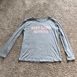 gray pajama sleep shirt